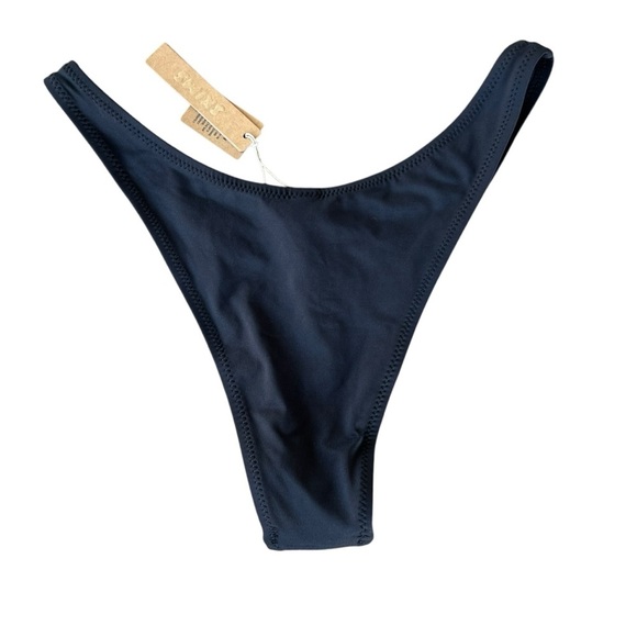 SKIMS Cheeky Tanga Bikini Bottom Onyx Black Sexy Swimwear SW-TAN-0783 Med NWT - Picture 4 of 11